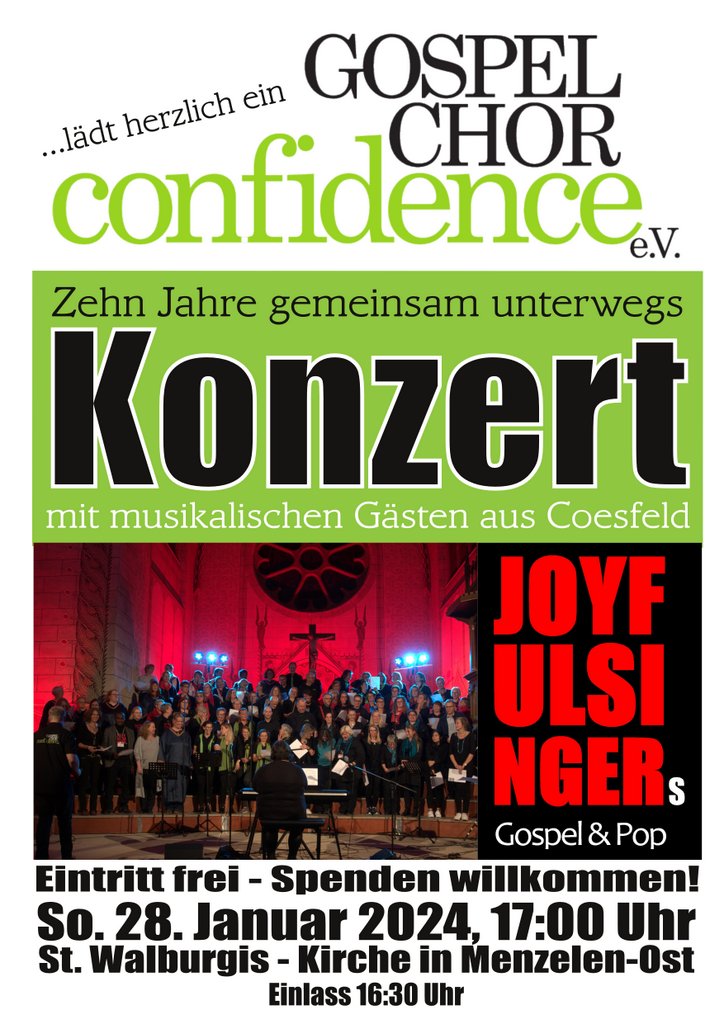 Flyer Confidence Konzert 2024 01 28